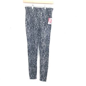 NWT Spanx faux leather snake shine leggings women M grey snake serpent girls